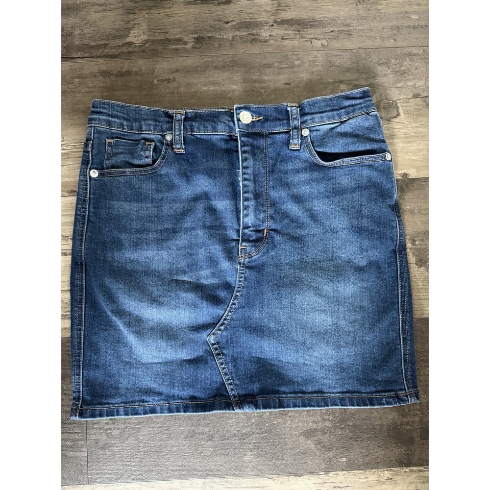 Free People Denim Mini Skirt Size 29 Blue Jean Boho Casual